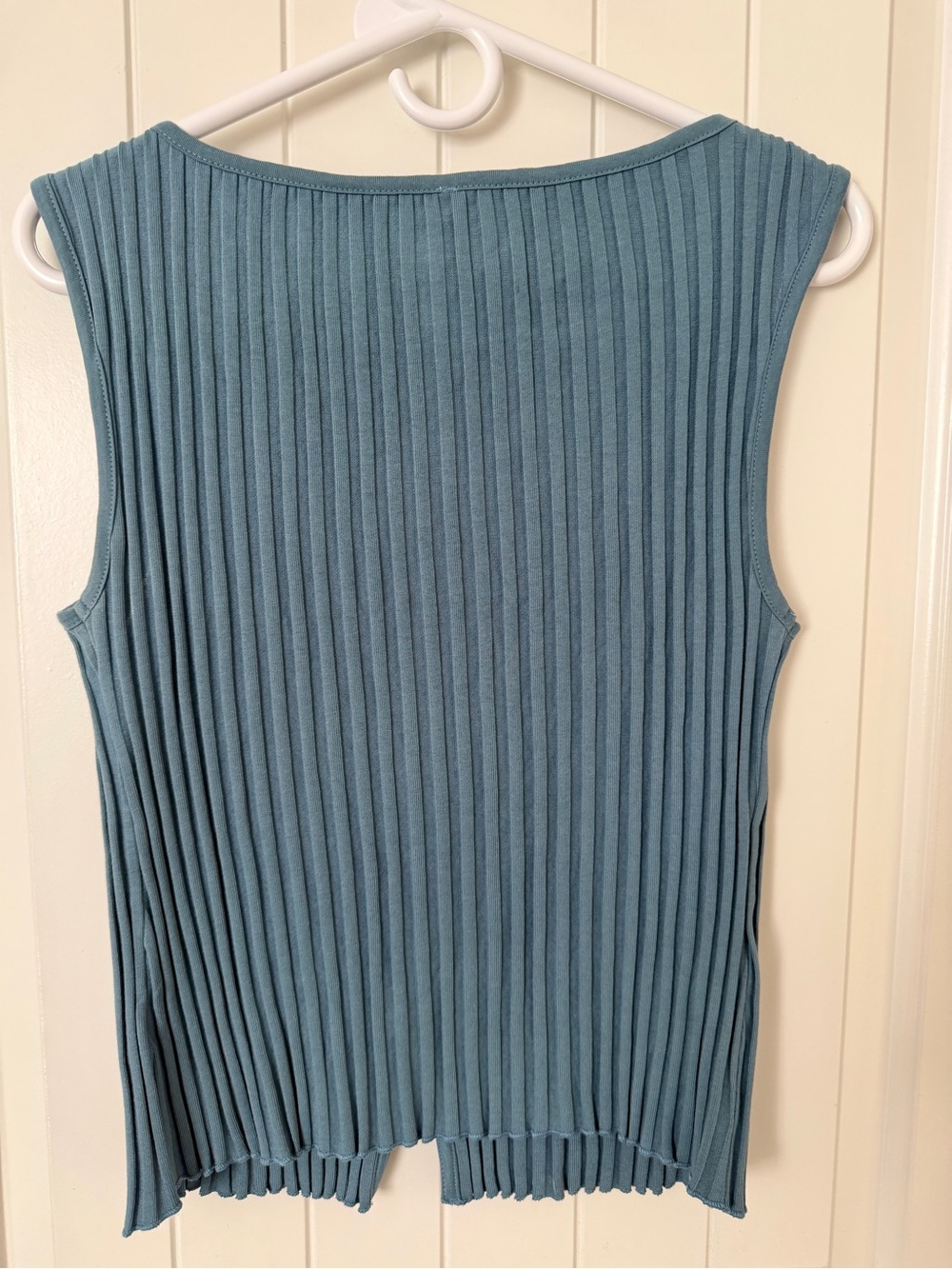 Free People Tilly Vest - Sleeveless Ribbed Button-Front Top in Slate Blue - Picture 5 of 7